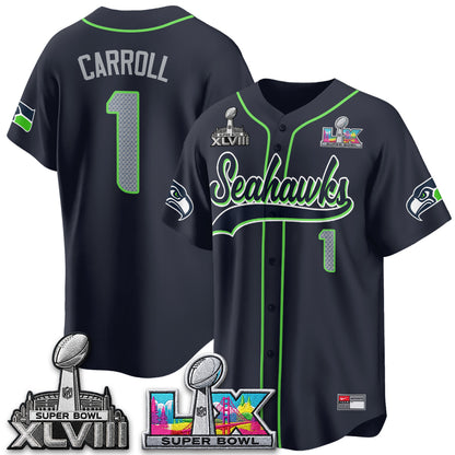 Seattle Seahawks S.Bowl Champs Baseball Vapor Jersey - Stitched
