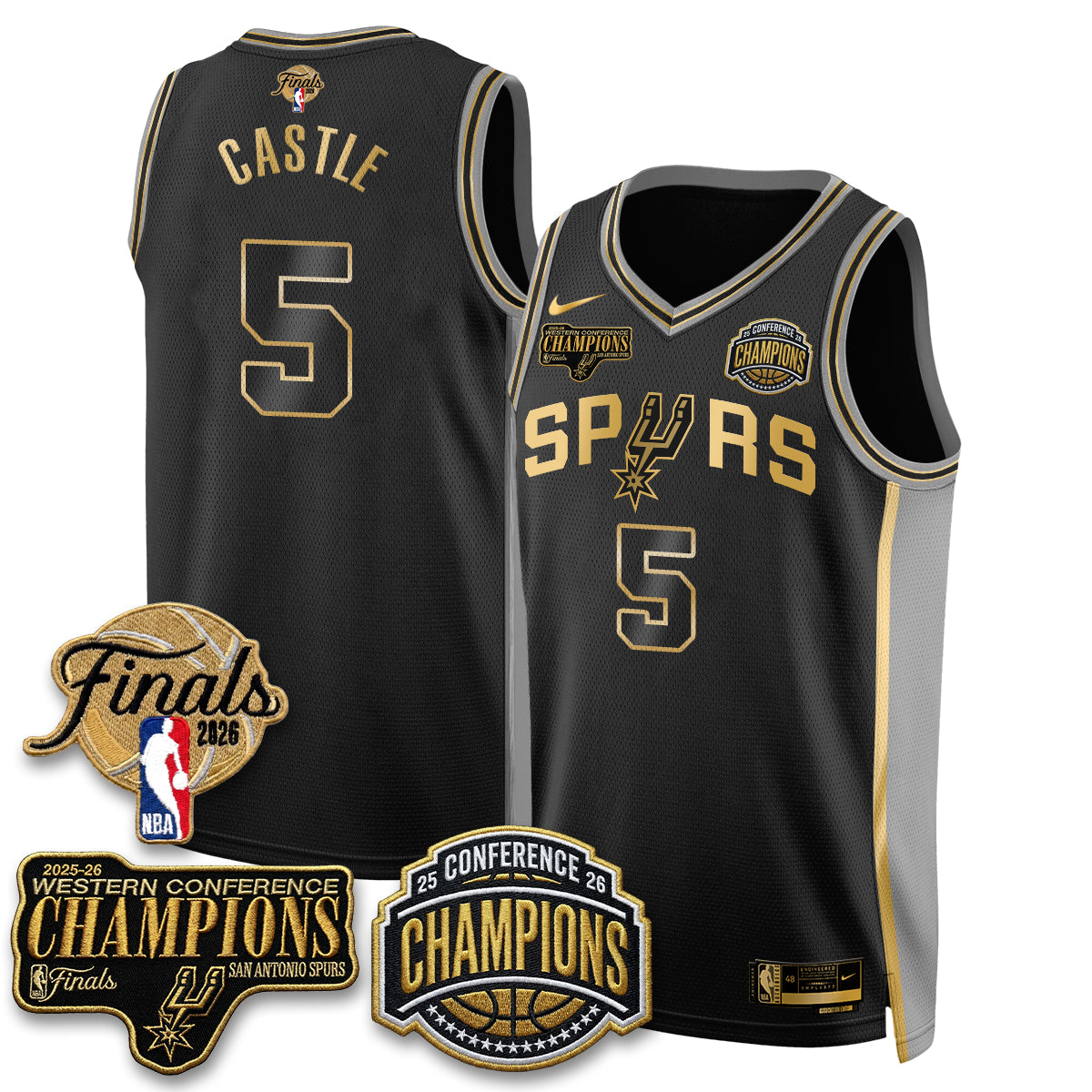 San Antonio Spurs 2026 NBA Western Conference Champions Vapor Special Edition Jersey - Stitched
