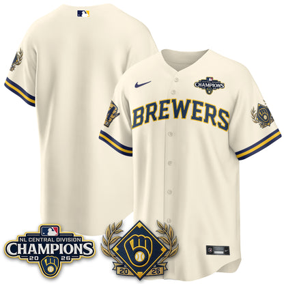 Milwaukee Brewers 2026 NL Division Champs Vapor Jersey - Stitched