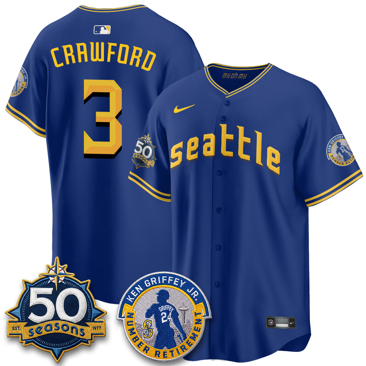 Seattle Mariners Ken Griffey Jr. Patch Vapor Premier Limited Jersey - All Stitched