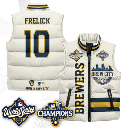 Milwaukee Brewers 2026 NL Champions Puffer Vest - Printed