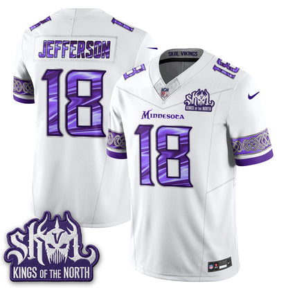 Minnesota Vikings Fangear Edition Warrior Skol Patch Vapor Jersey - Stitched