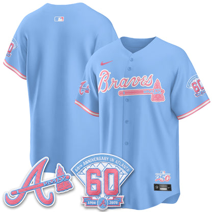 Atlanta Braves x Bubblegum Vapor Jersey - Stitched