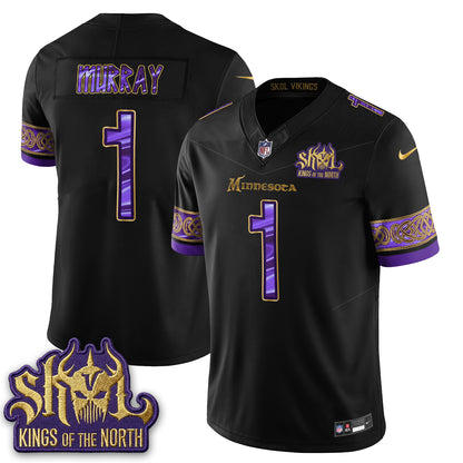 Minnesota Vikings Fangear Edition Warrior Skol Patch Vikings Font Vapor Jersey - Stitched