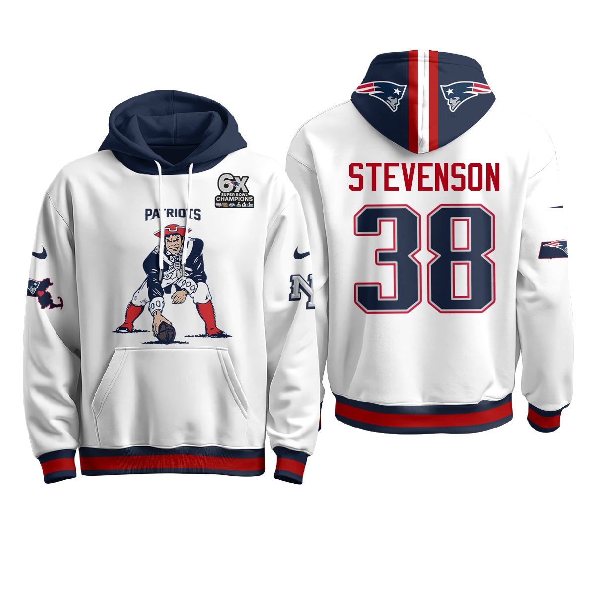 New England Patriots Minuteman Edition Hoodie - Stitched