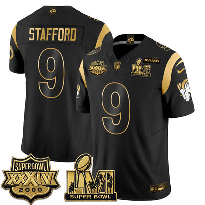 Los Angeles Rams SBowl Champs Gold Vapor Jersey - Stitched