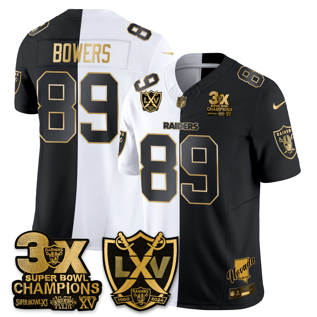 Las Vegas Raiders Split Edition Vapor Jersey V2- Stitched