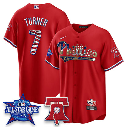 Philadelphia Phillies 2026 Independence Day USA Vapor Limited Jersey - Stitched