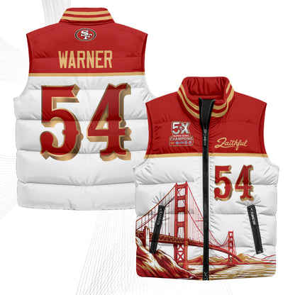 San Francisco 49ers Faithful Puffer Vest - Printed