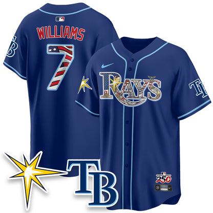 Tampa Bay Rays Independence Day USA 2026 Vapor Limited Jersey - Stitched
