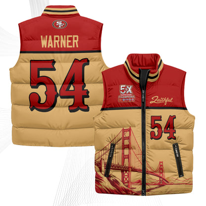 San Francisco 49ers Faithful Puffer Vest - Printed