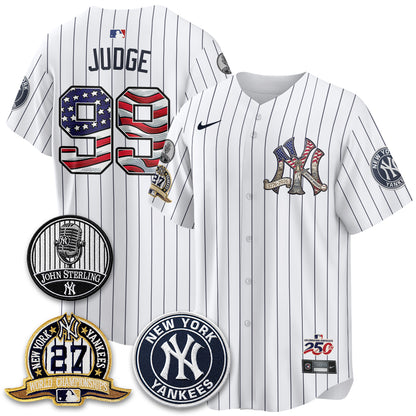 New York Yankees Independence Day USA Vapor Limited Jersey - Stitched