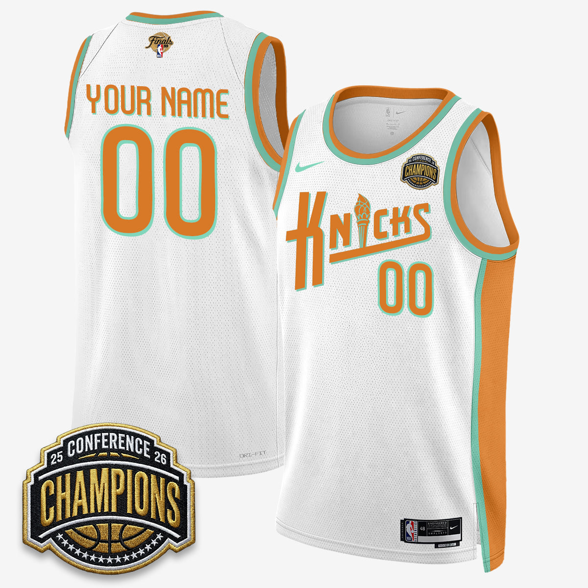 New York Knicks 2026 Eastern Conference Champions Special Edition Custom Jersey V2- Stitched