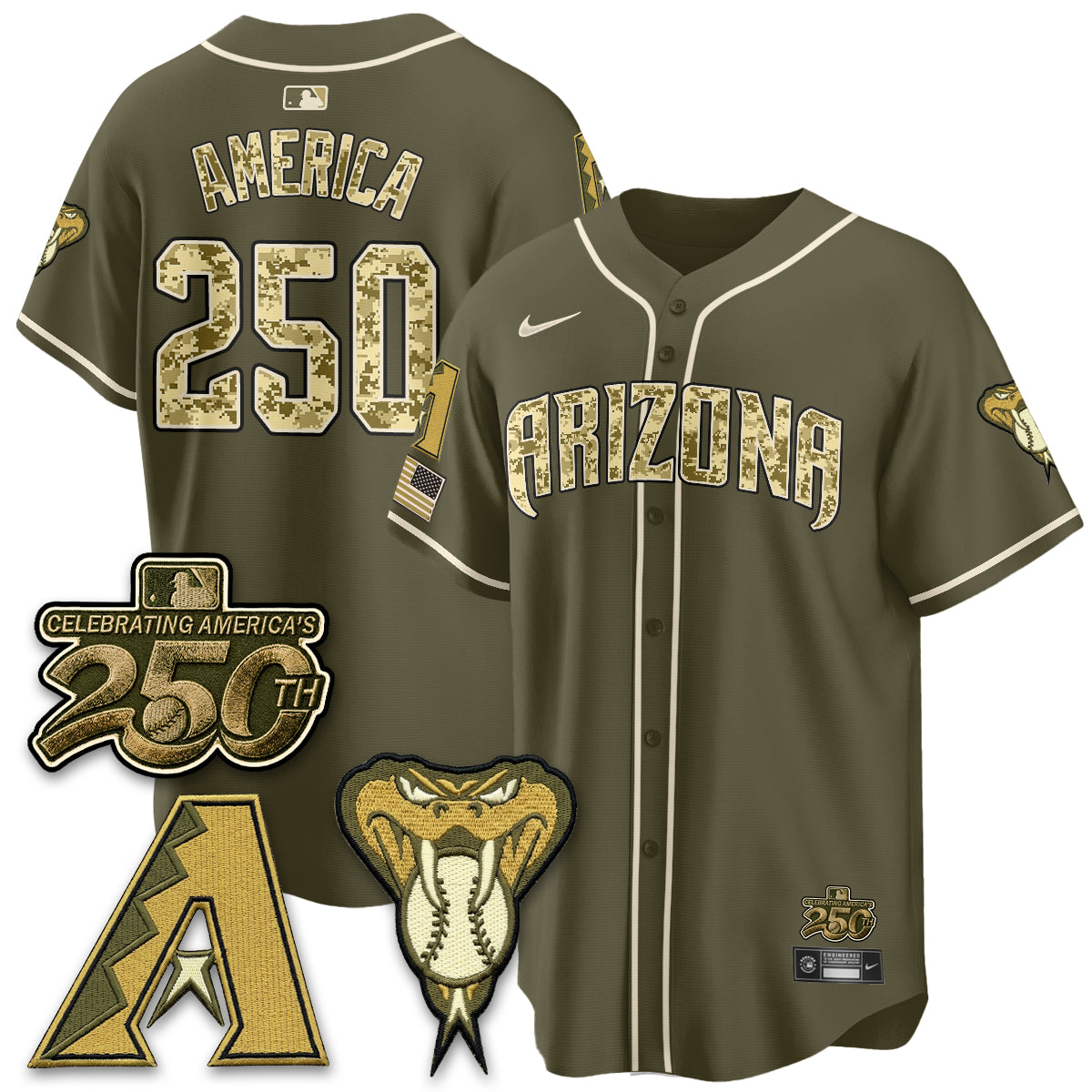 Arizona Diamondbacks Salute to Service 2026 Vapor Premier Limited Jersey - All Stitched
