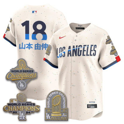 LAD Gold Collection Stadium Vapor Limited Jersey - Back to Back 9x Champs - Stitched