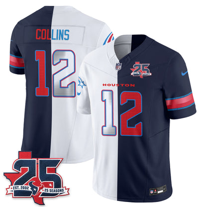 Houston Texans Fan Gear Split Vapor Jersey - Stitched