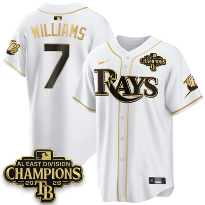 Tampa Bay Rays 2026 AL East Champs Gold Edition Vapor Jersey - Stitched-NQD