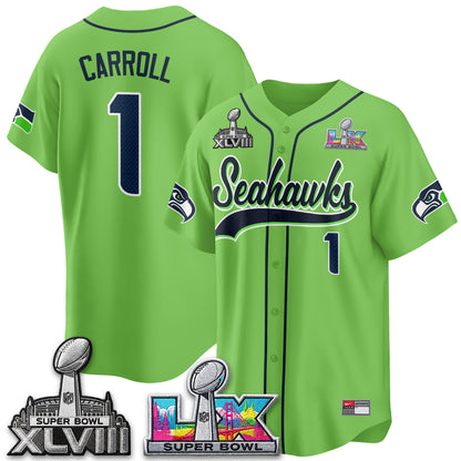 Seattle Seahawks S.Bowl Champs Baseball Vapor Jersey - Stitched