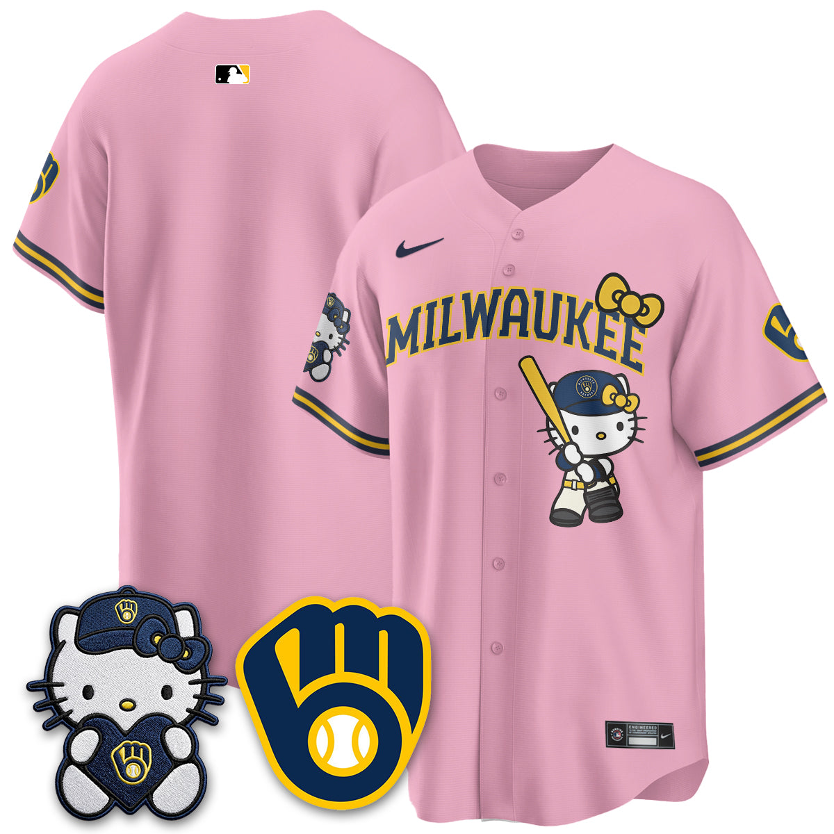 Milwaukee Brewers Meow KT Night Vapor Limited Jersey - Stitched