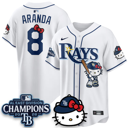 Tampa Bay Rays x Meow KT 2026 AL East Champs Vapor Jersey - Stitched-NQD
