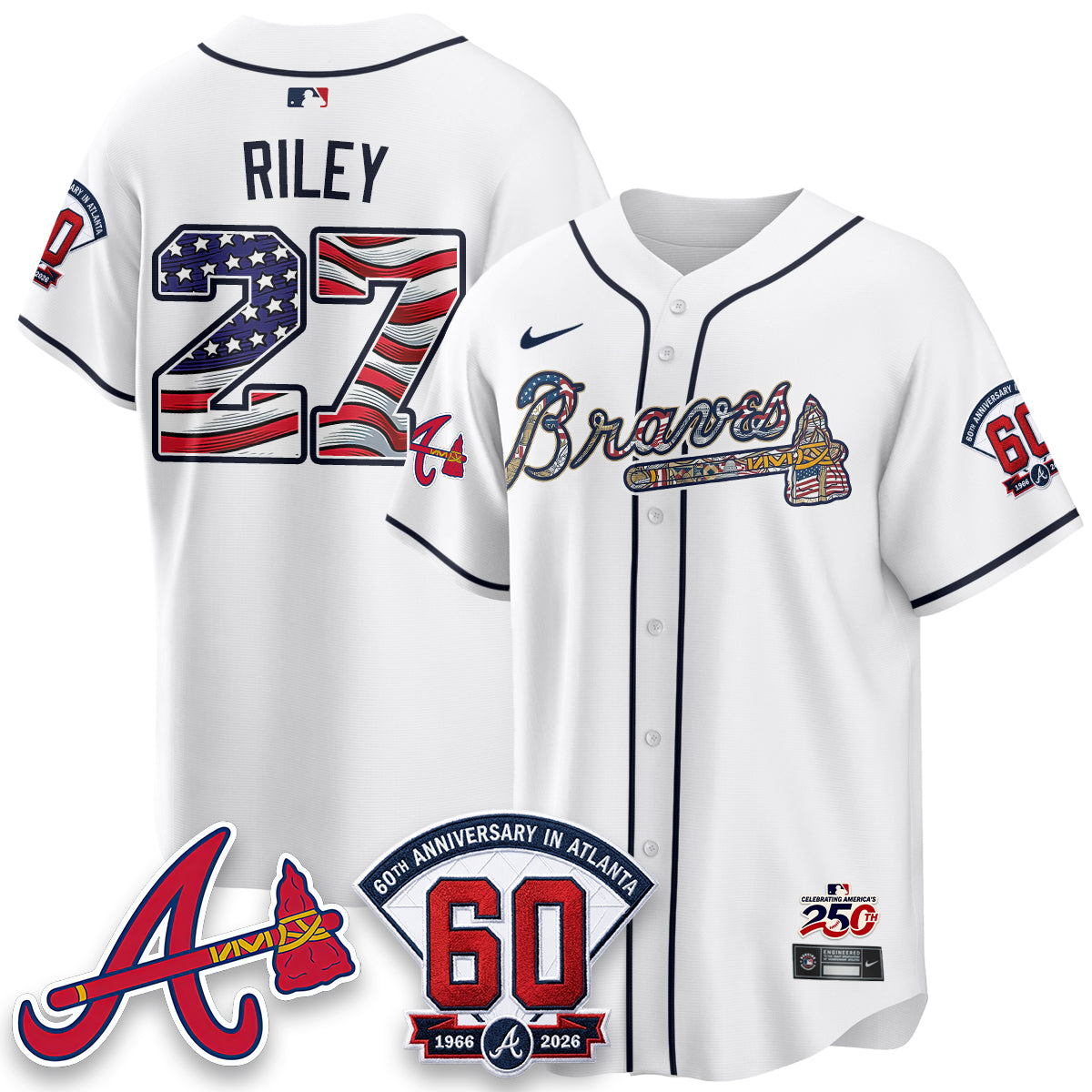 Atlanta Braves 2026 Independence Day USA Vapor Limited Jersey - Stitched