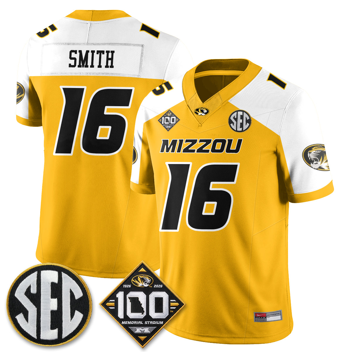Missouri Tigers 100th Anniversary of Memorial Stadium Vapor Jersey - Stitched