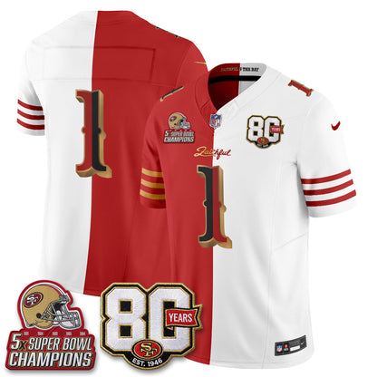 San Francisco 49ers Rivalries Split Edition Vapor Jersey - Stitched