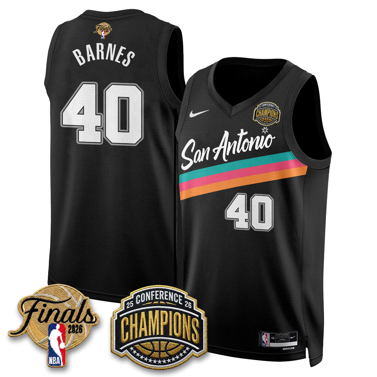 San Antonio Spurs 2026 NBA Western Conference Champions Vapor City Edition Jersey - Stitched