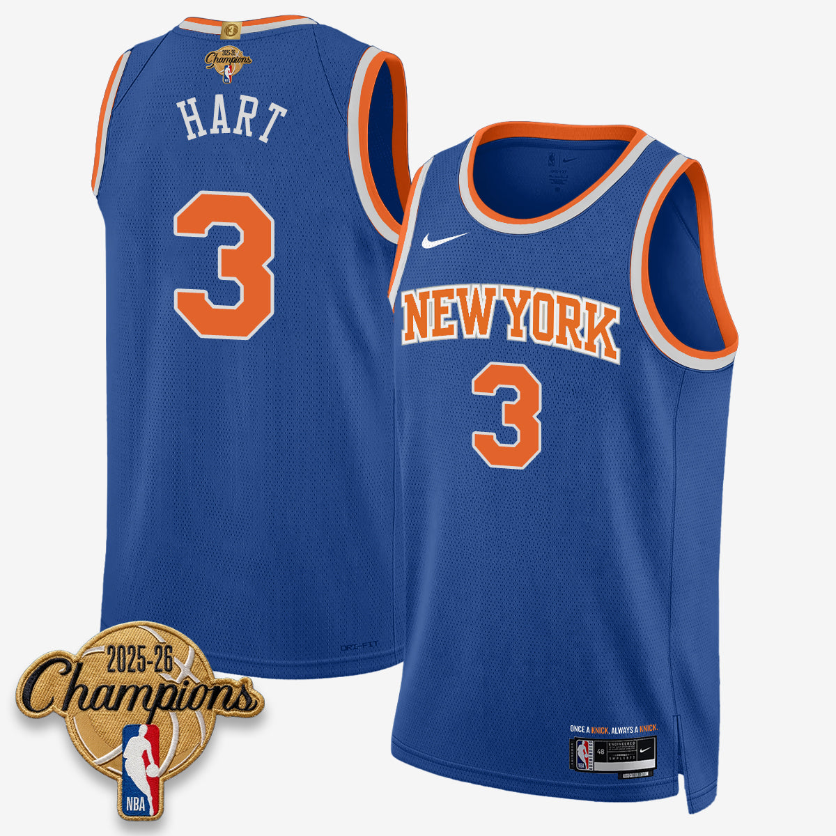 New York Knicks 2026 Basketball Champions Vapor Jersey V2- Stitched