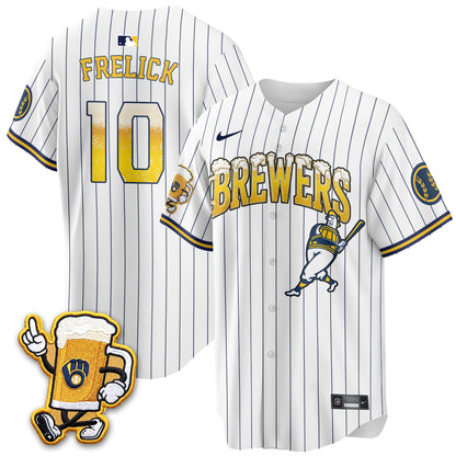 Milwaukee Brewers "Pitcher & Pint" Edition Vapor Jersey V2 - Stitched