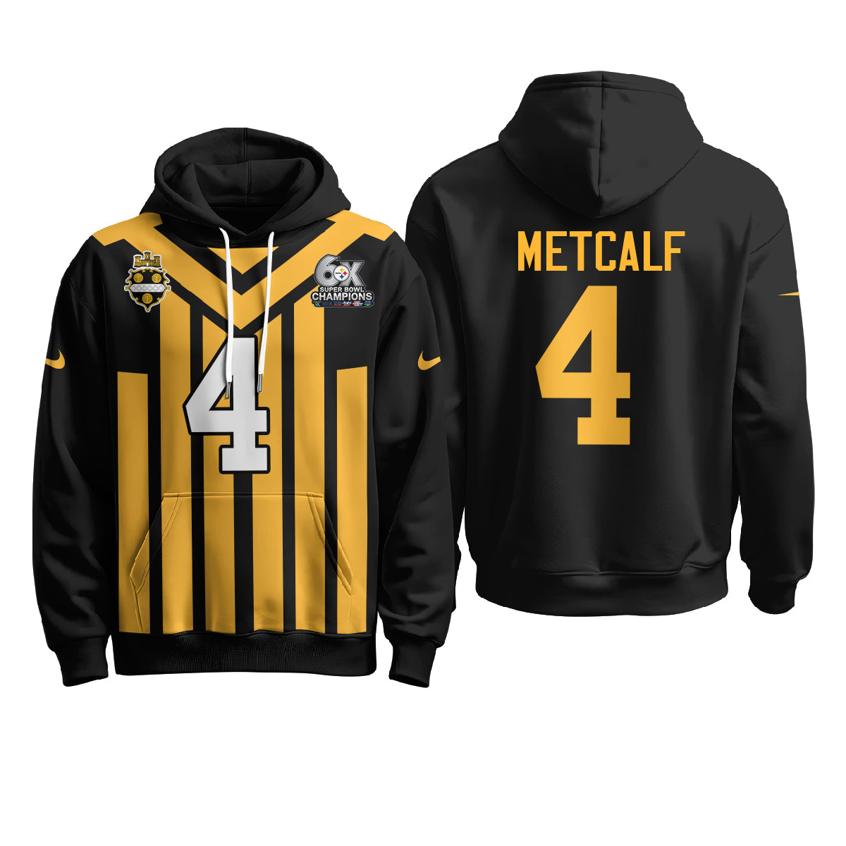 Pittsburgh Steelers 6X Champs Rivalries Fleece Hoodie - Printed