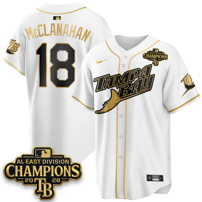 Tampa Bay Rays 2026 AL East Champs Gold Edition Vapor Jersey - Stitched-NQD