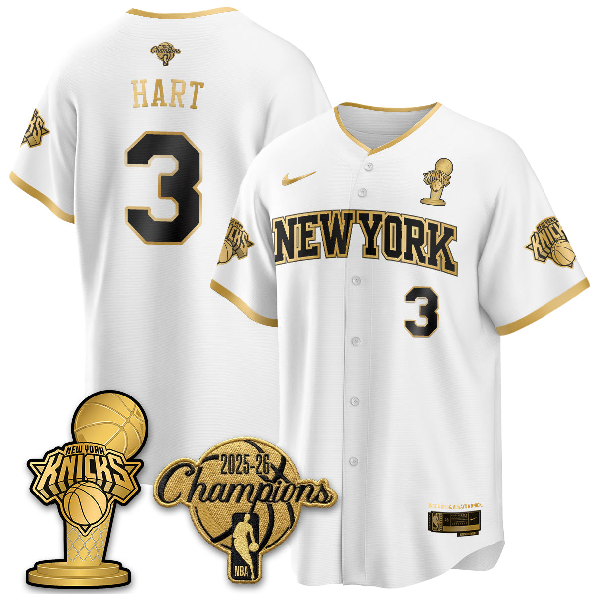 New York Knicks 2026 NBA Champions Vapor Jersey - Stitched