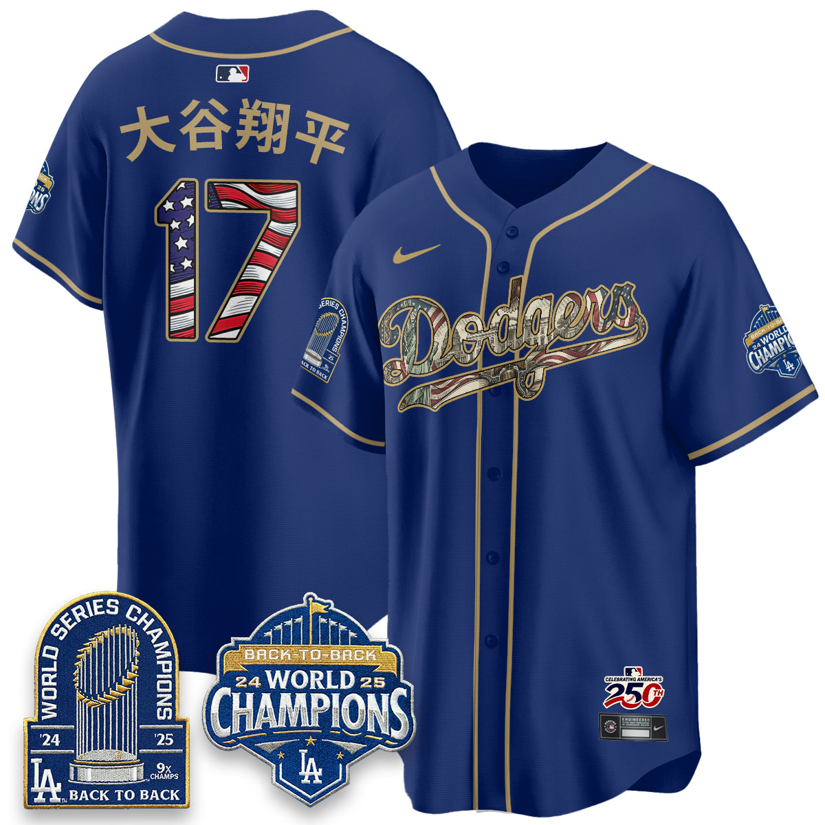 Los Angeles Dodgers 2026 Independence Day USA Vapor Limited Jersey - Stitched