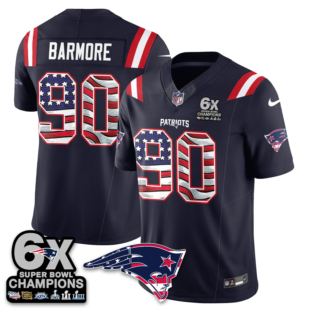 New England Patriots America Edition Vapor Jersey V2- Stitched