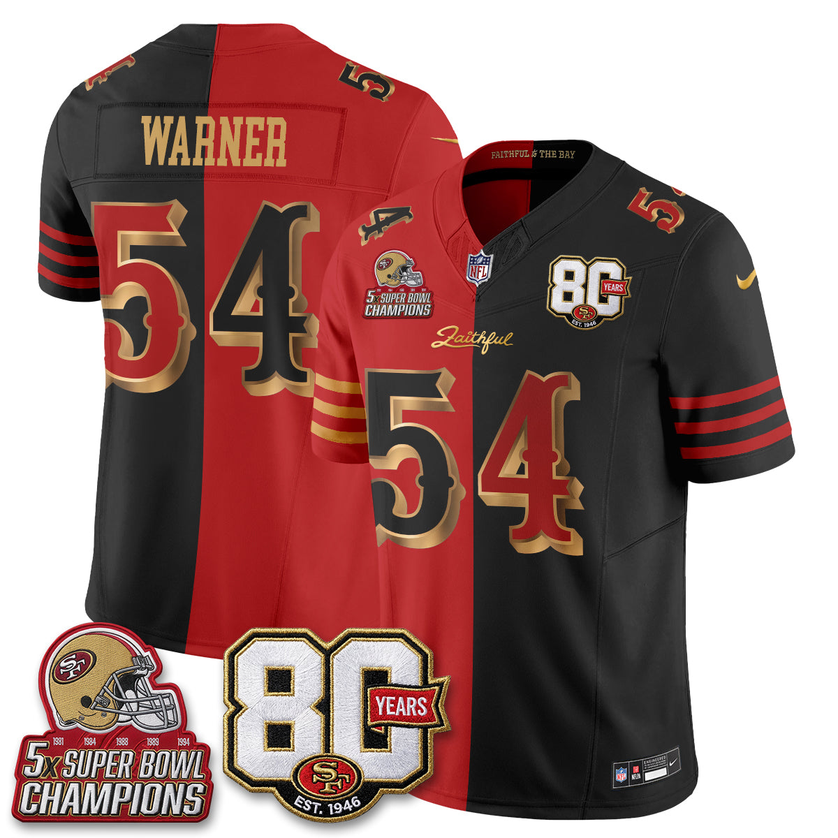 San Francisco 49ers Rivalries Split Edition Vapor Jersey - Stitched