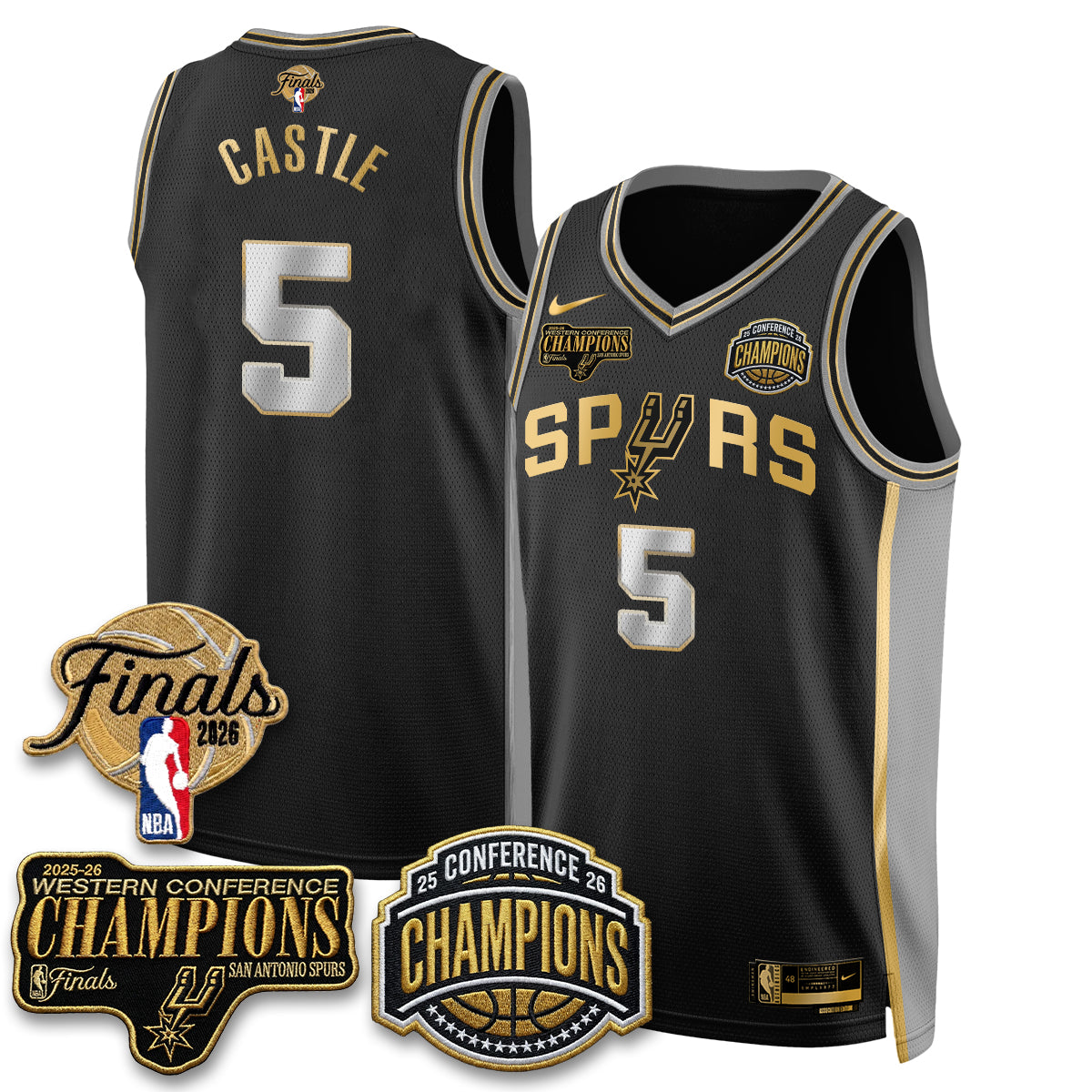 San Antonio Spurs 2026 NBA Western Conference Champions Vapor Special Edition Jersey - Stitched
