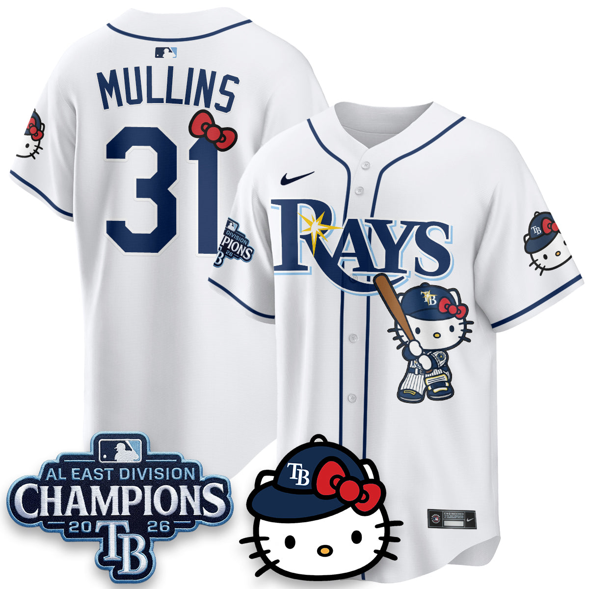 Tampa Bay Rays x Meow KT 2026 AL East Champs Vapor Jersey - Stitched-NQD