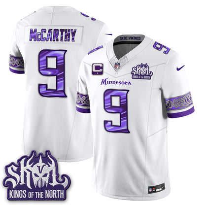 Minnesota Vikings Fangear Edition Warrior Skol Patch Vapor Jersey - Stitched