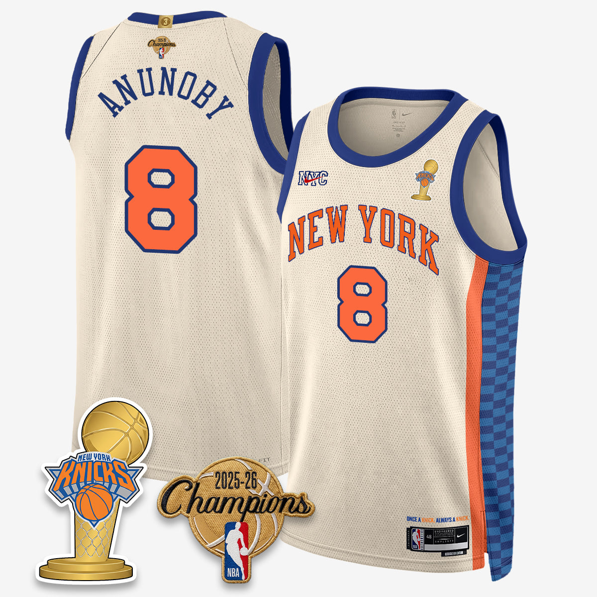 New York Knicks 2026 Basketball Champions Vapor Jersey - Stitched