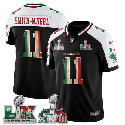Seattle Seahawks Mexico Edition Vapor Jersey V2- Stitch-NQD
