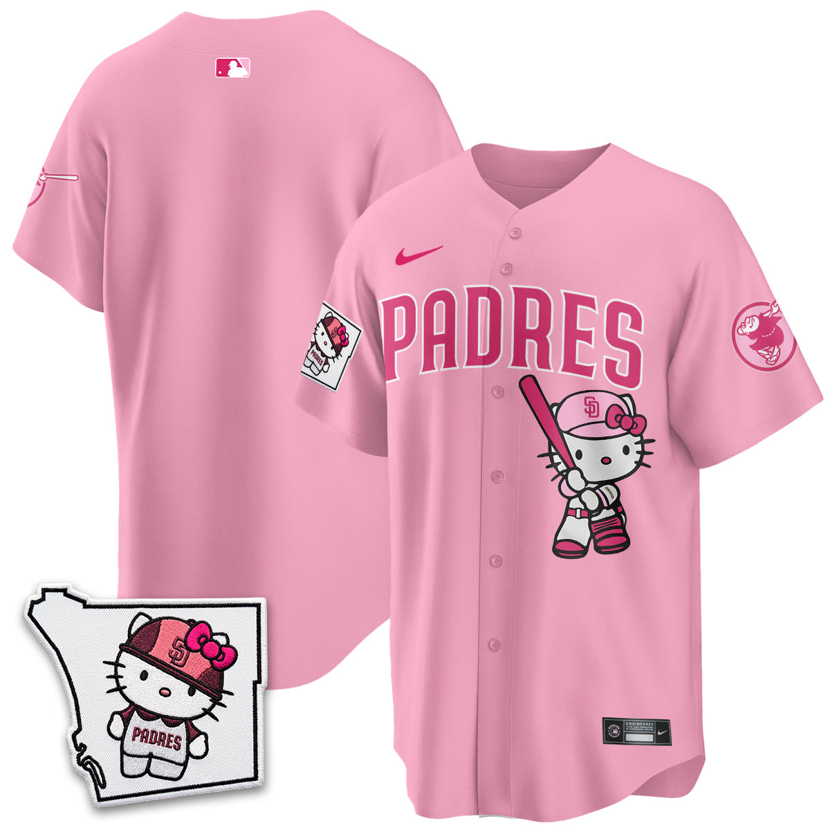 San Diego Padres x Meow KT Pink Edition Vapor Jersey - Stitched
