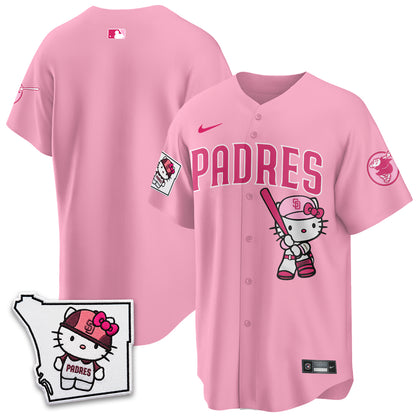 San Diego Padres x Meow KT Pink Edition Vapor Jersey - Stitched