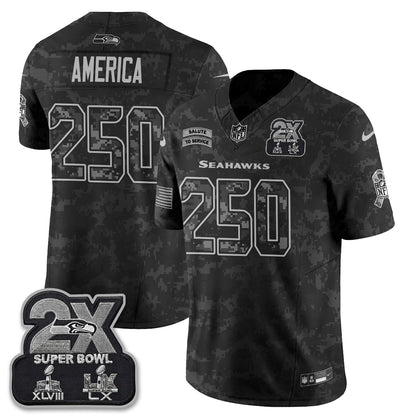 Seattle Seahawks 2026 Salute to Service Vapor Jersey - Stitched