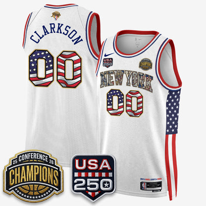 New York Knicks 2026 NBA Eastern Conference Champions x Fourth of July Vapor Jersey - Stitched
