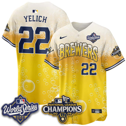 Milwaukee Brewers "Pitcher & Pint" WS26 & 2026 NL Champions Vapor Jersey - Stitched (V2)