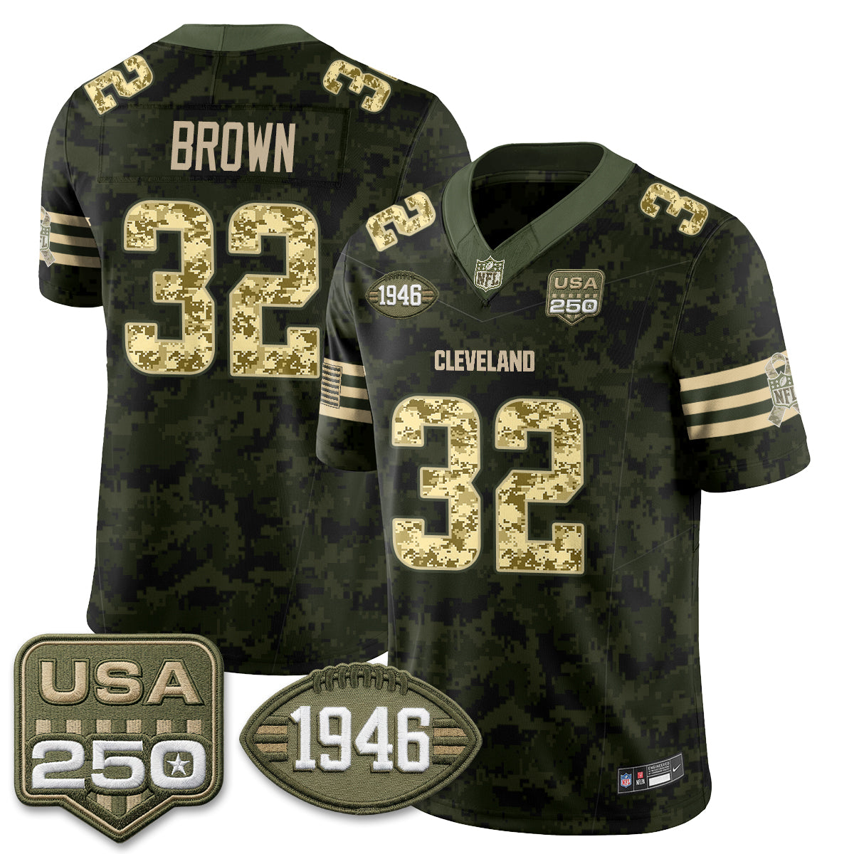 Cleveland Browns 2026 Salute to Service Vapor Jersey - Stitched