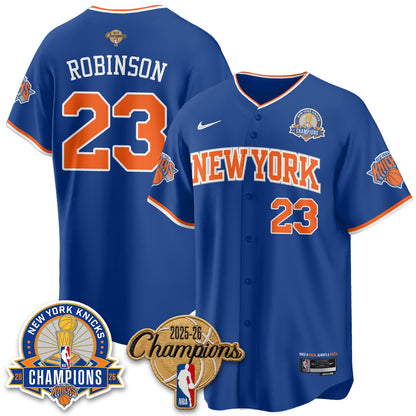 New York Knicks 2026 NBA Champions Cream Baseball Edition Vapor Jersey - Stitched