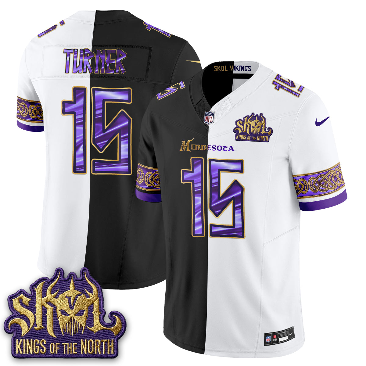 Minnesota Vikings Warrior Split Edition Vapor Jersey - Stitched-NQD