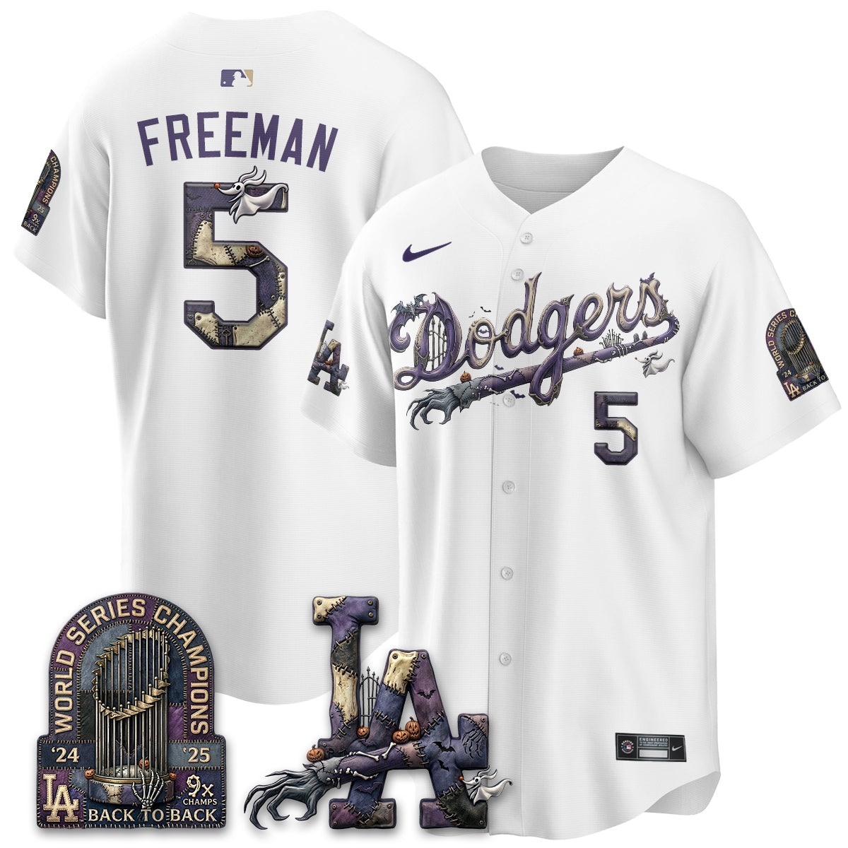 Los Angeles Dodgers Nightmare Edition Vapor Jersey - Stitched